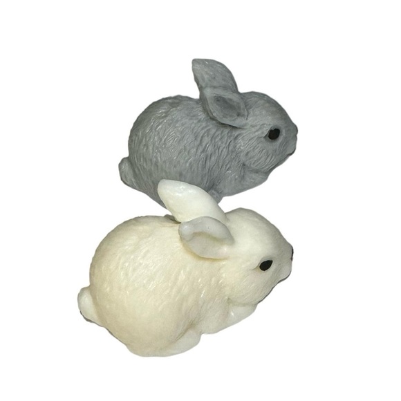 Easter Bunny Set Candles White and Gray - Picture 2 of 8